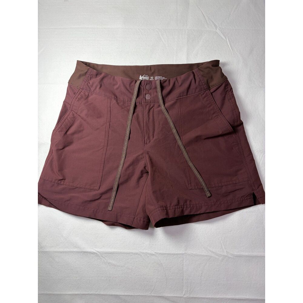 REI Co-op Sahara Hiking Shorts Maroon Burgundy Stretch Cordura Womens 10